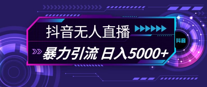 抖音无人直播，暴利引流，日入5000+-91搞钱