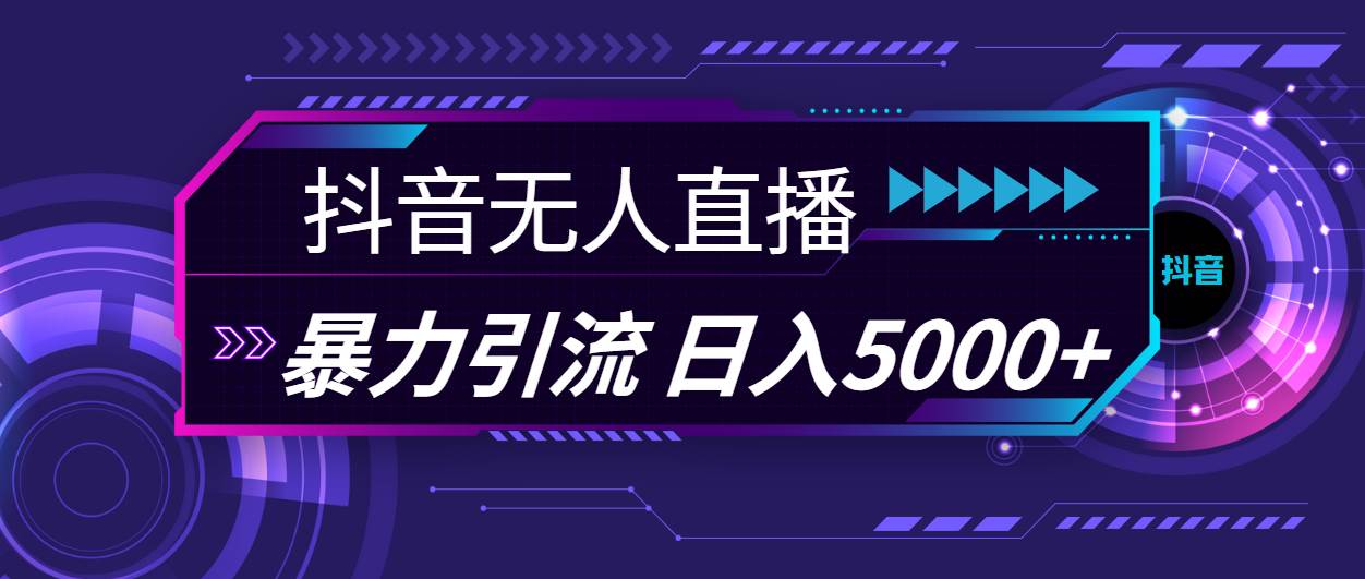 抖音无人直播，暴利引流，日入5000+-91搞钱
