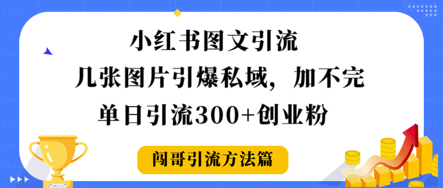 小红书图文引流,几张图片引爆私域加不完,单日引流300+创业粉-91搞钱